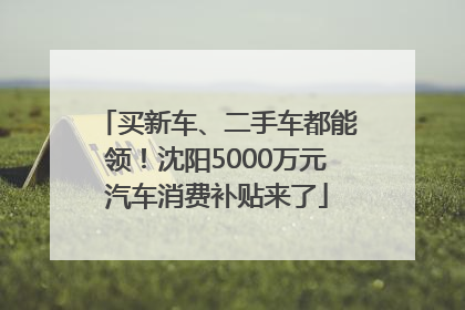 买新车、二手车都能领！沈阳5000万元汽车消费补贴来了